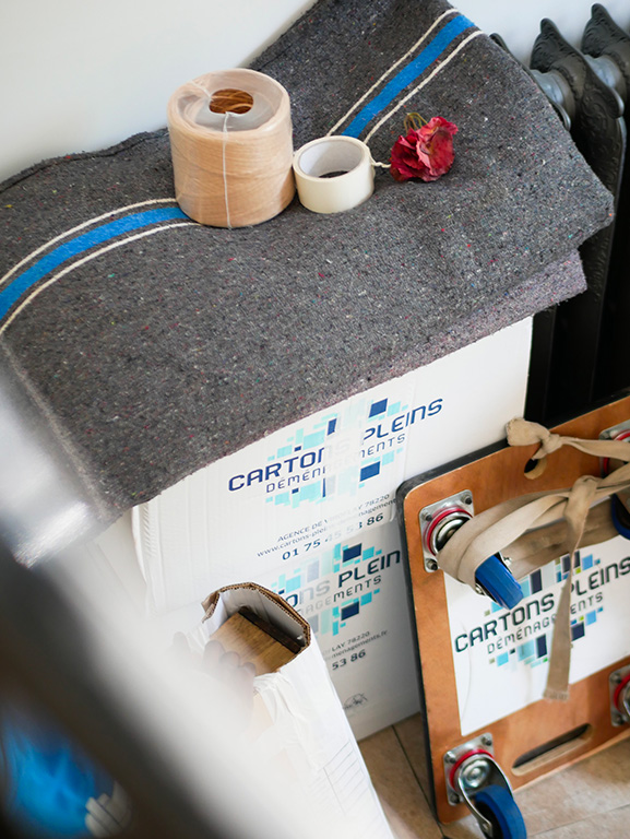 matériel déménagement cartons pleins